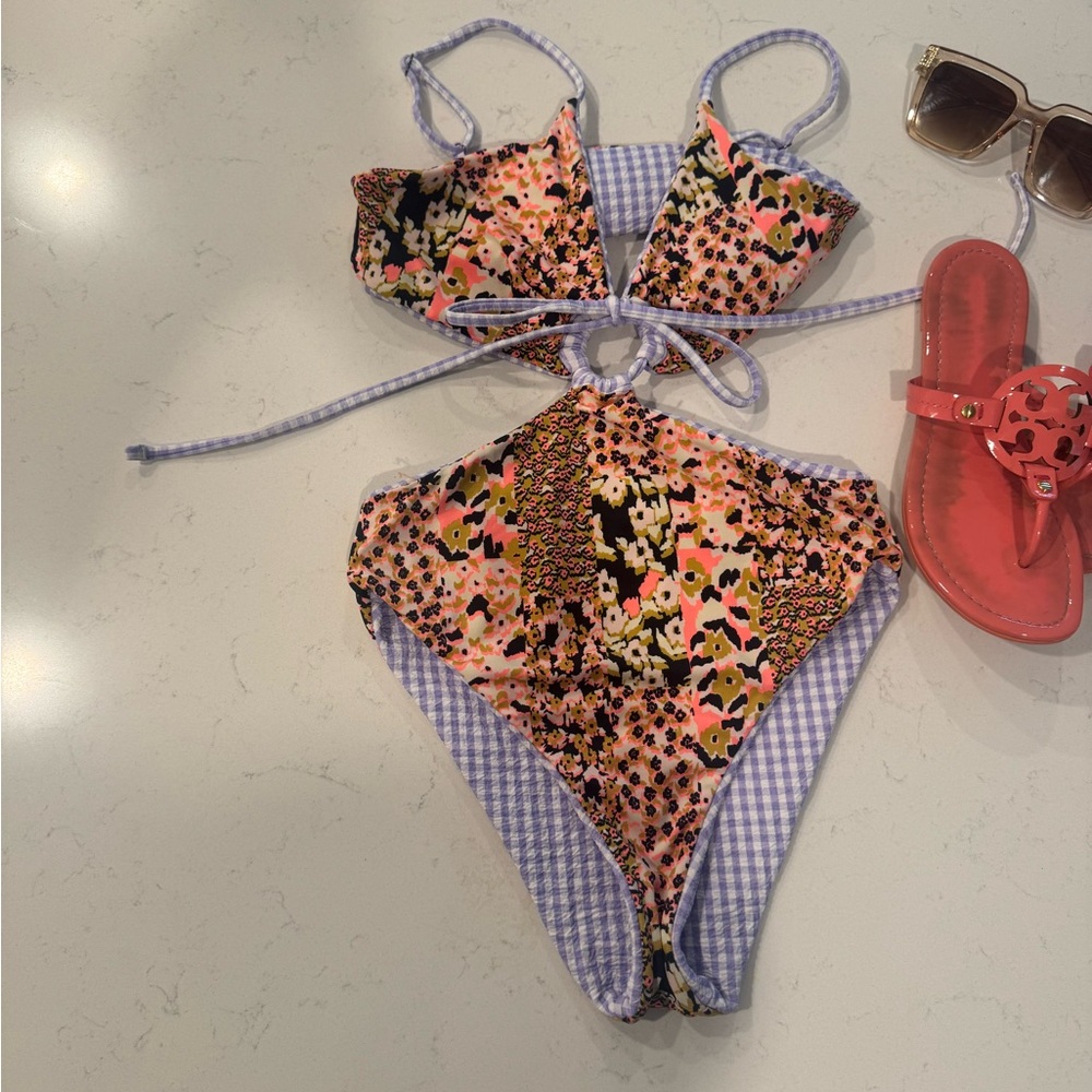 Majji  Reversible Women's Floral Cutout swimsuit